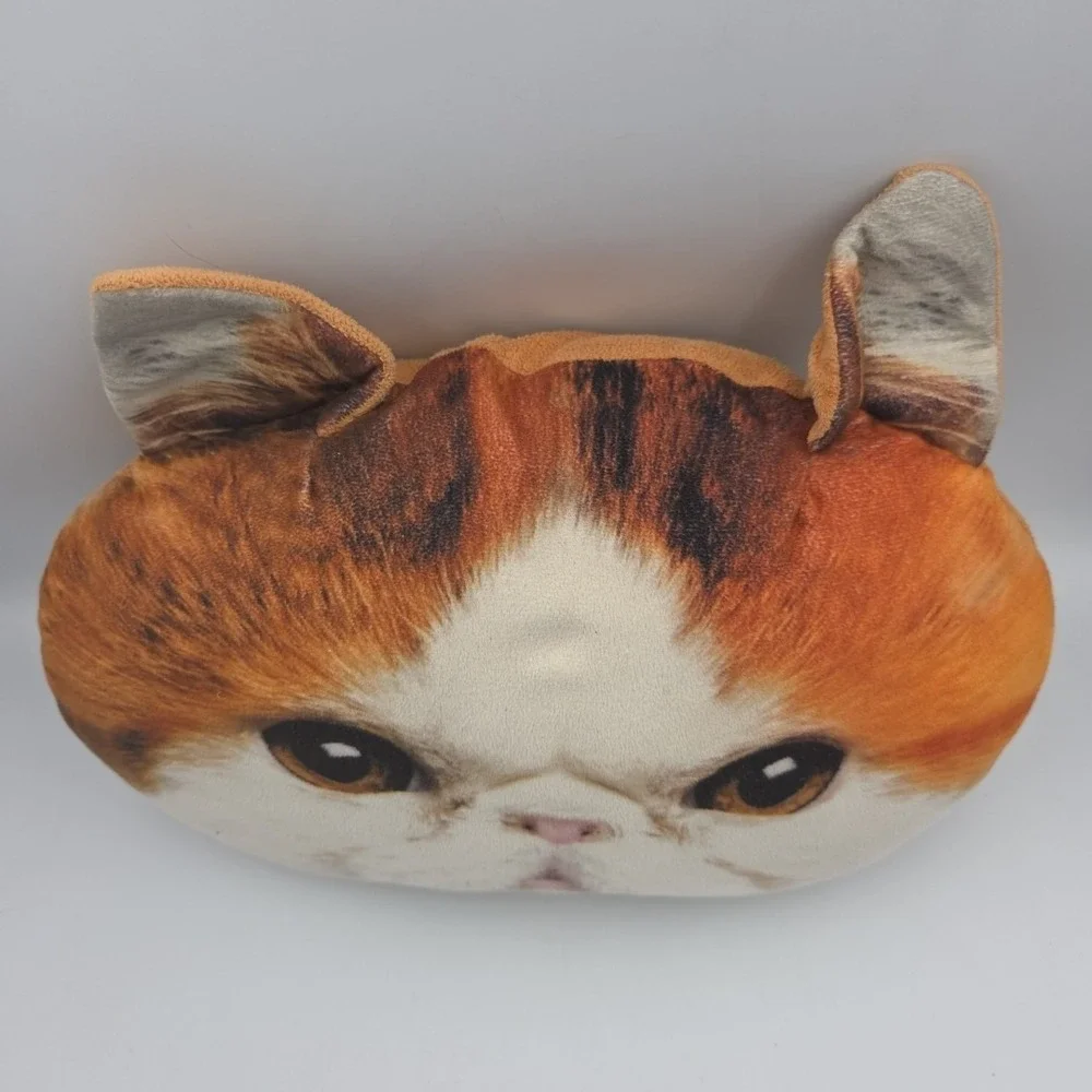 SNOOPY CAT FACE  HEAD PLUSH DECOR ACCENT PILLOW 15